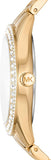 Michael Kors Harlowe Three-Hand Quartz Gold Dial Gold Steel Strap Watch For Women - MK4709