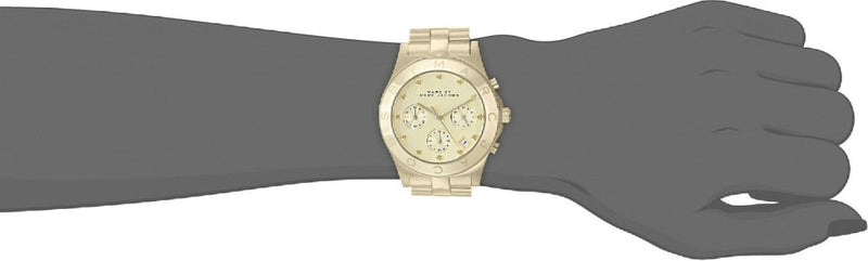 Marc Jacobs Blade Chronograph Gold Dial Gold Steel Strap Watch for Women - MBM3101 Buy Now By Marc Jacobs