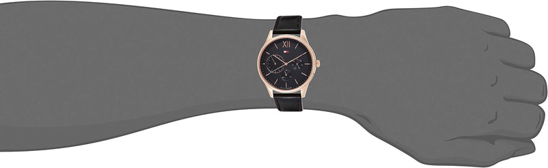 Shop Tommy Hilfiger Damon Quartz Black Dial Black Leather Strap Watch for Men - 1791419 in USA