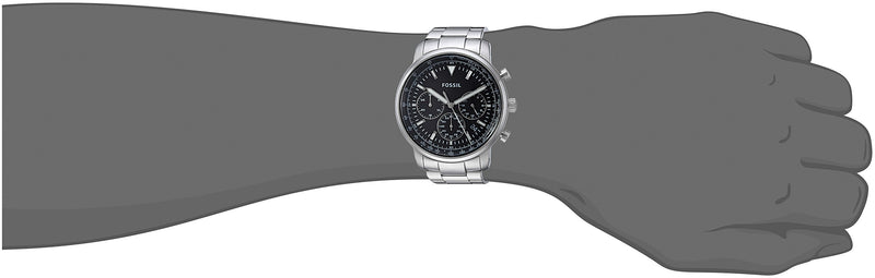 Fossil Goodwin Chronograph Black Dial Silver Steel Strap Watch for Men - FS5412 Buy Now By Fossil