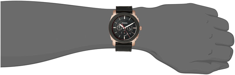 Fossil Machine Chronograph Black Dial Black Leather Strap Watch for Men - FS5120 Buy Now By Fossil