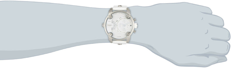 Diesel Badass Chronograph White Dial White Leather Strap Watch For Men - DZ7265 Buy Now By Diesel