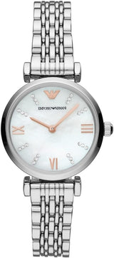 Emporio Armani Donna Mother of Pearl Dial Silver Steel Strap Watch For Women - AR11204 Buy Now By Emporio Armani
