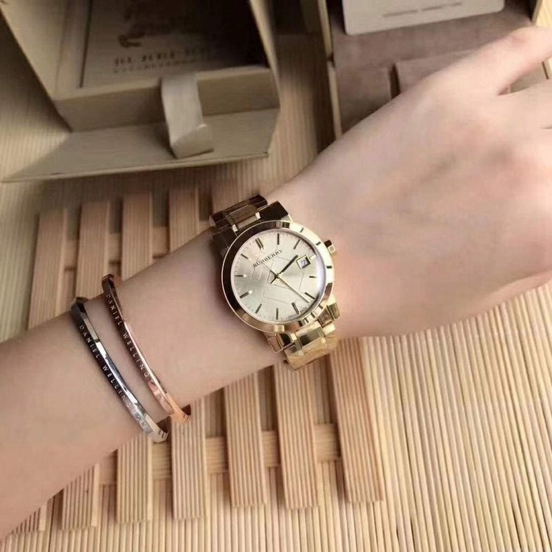 Burberry The City Gold Dial Gold Steel Strap Watch for Women - BU9134 Buy Now By Burberry