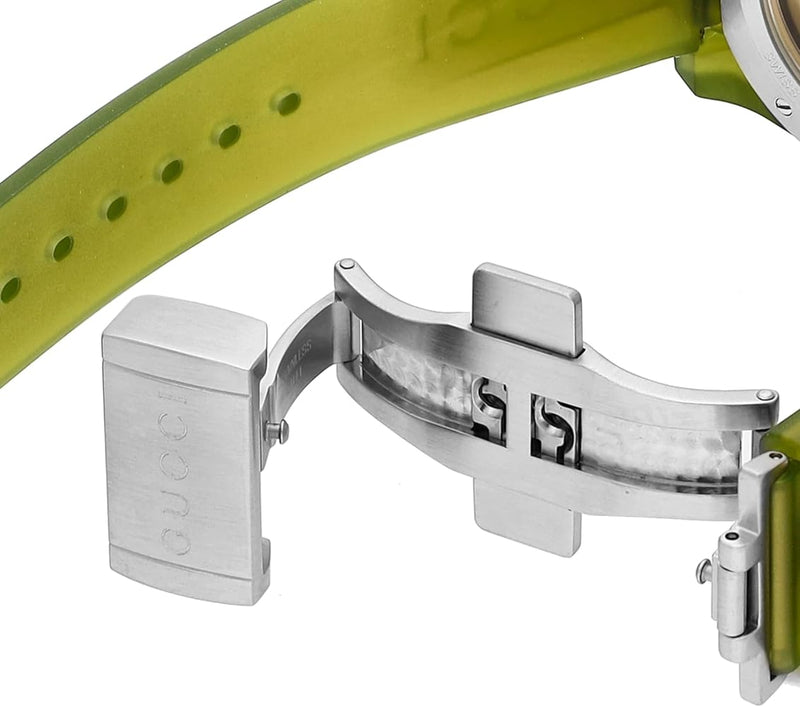 Shop Gucci Dive Automatic Green Dial Green Rubber Strap Unisex Watch - YA136345 in USA