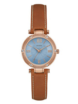 Guess Park Avenue Blue Dial Brown Leather Strap Watch for Women - W0838L2 Buy Now By Guess