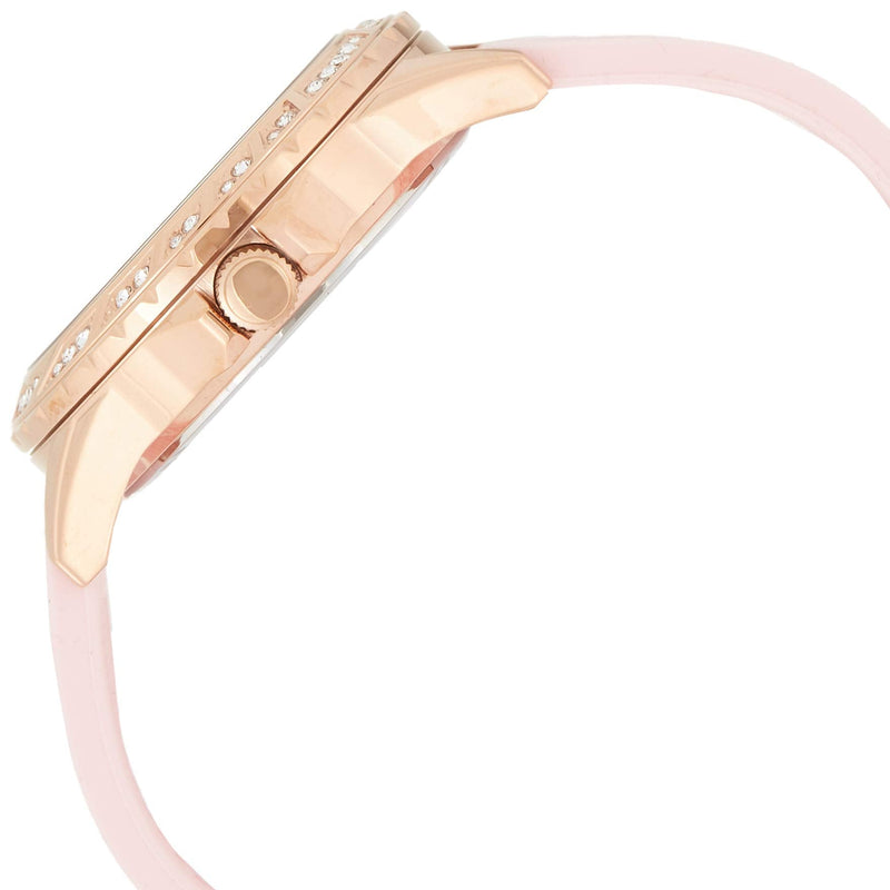 Shop Guess Sparkling Diamonds Pink Dial Pink Rubber Strap Watch for Women - W0032L9 in USA