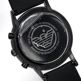 Shop Emporio Armani Chronograph Quartz Silver Dial Black Rubber Strap Watch For Men - AR11048 in USA