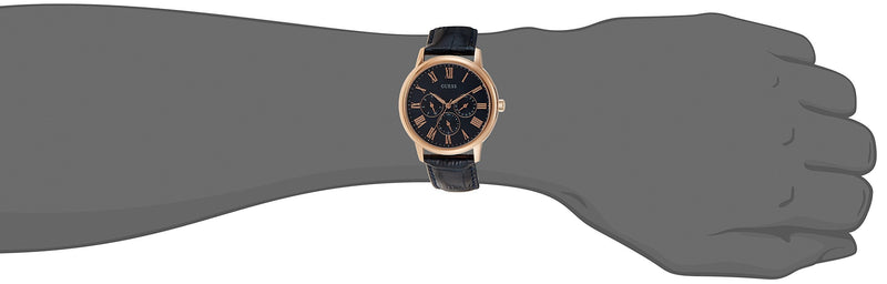 Guess Analog Blue Dial Blue Leather Strap Watch For Men - W0496G4 Buy Now By Guess