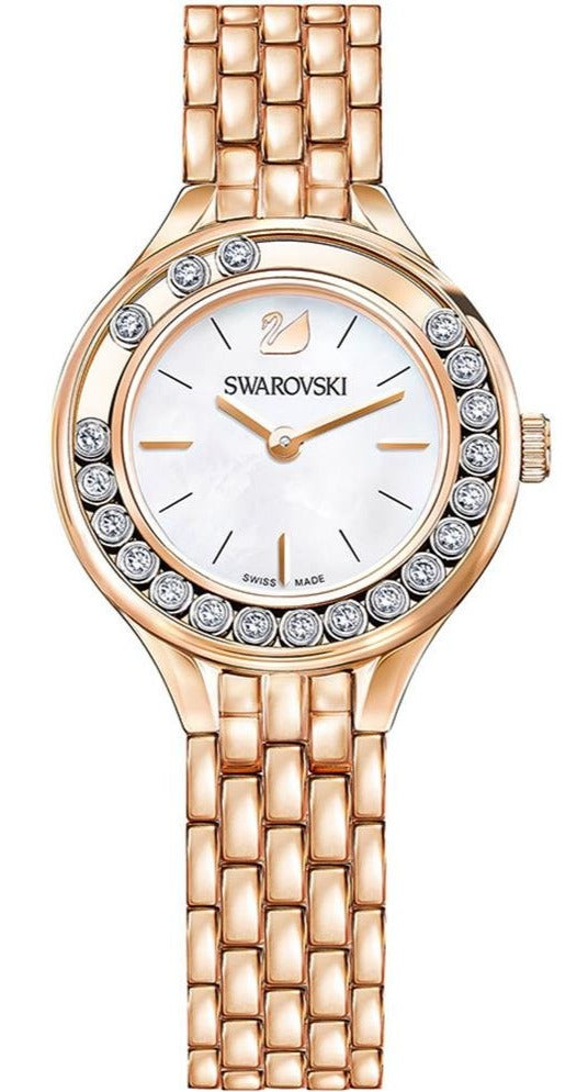 Shop Swarovski Lovely Crystals Mother of Pearl Dial Rose Gold Steel Strap Watch for Women - 5261496 in USA
