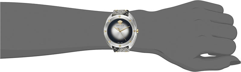 Versace Shadov Quartz Silver Dial Snakeskin Green Leather Strap Watch for Women - VEBM00718 Buy Now By Versace
