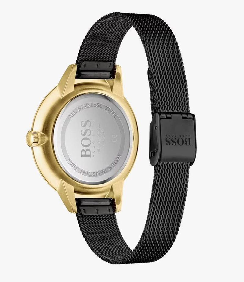 Hugo Boss Symphony Black Dial Black Mesh Bracelet Watch for Women - 1502601 Buy Now By Hugo Boss