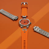 Maurice Lacroix Aikon Limited Edition Automatic Date Orange Dial Silver Steel Strap Watch For Men - AI6008-SS00F-530-1 Buy Now By Maurice Lacroix