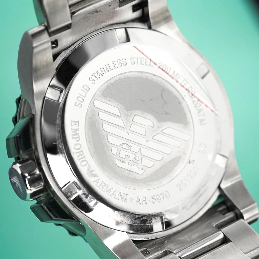 Emporio Armani Bracelet Collection Black Dial Silver Steel Strap Watch For Men - AR5970