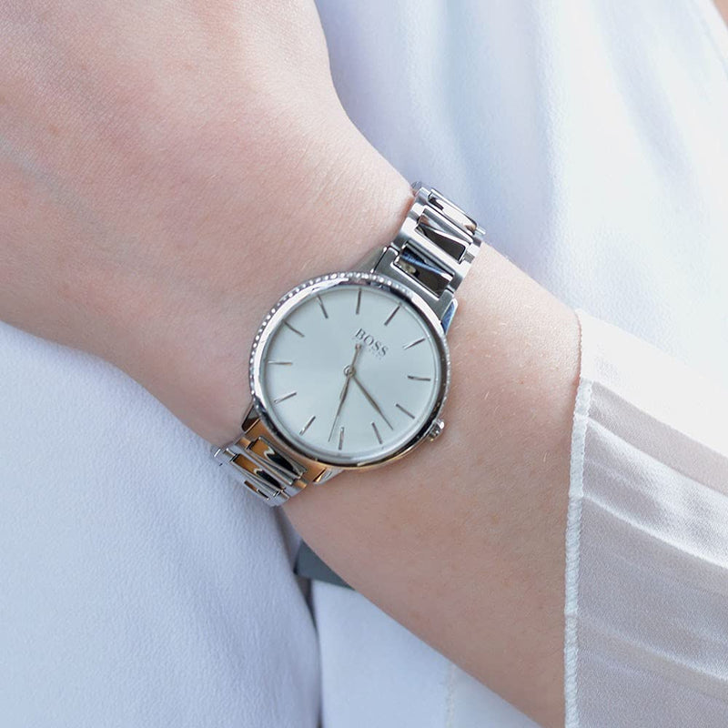 Hugo Boss Signature Silver Dial Silver Steel Strap Watch for Women - 1502539 Buy Now By Hugo Boss