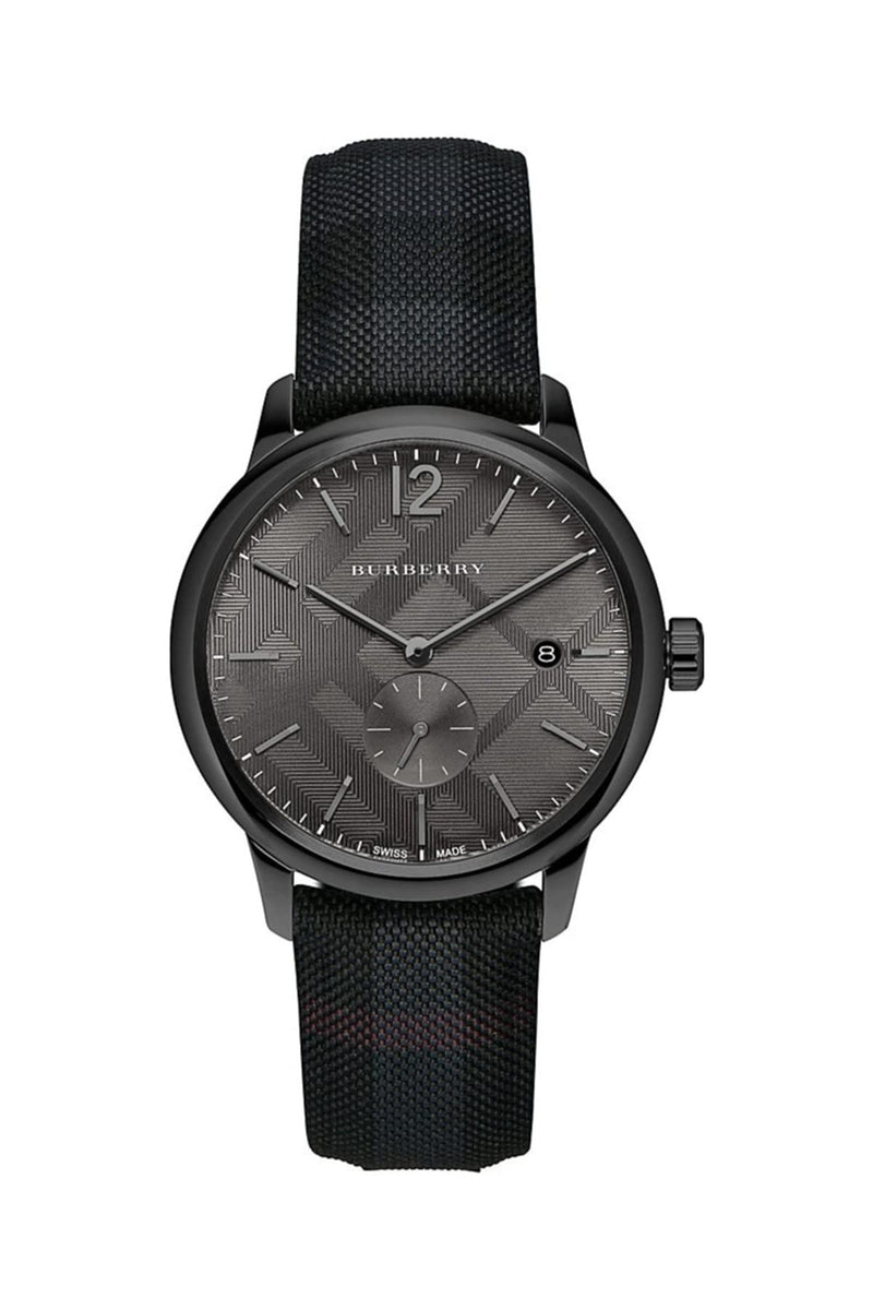 Shop Burberry The Classic Round Horseferry Black Dial Black Leather Strap Watch for Men - BU10010 in USA