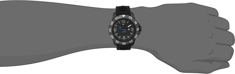 Shop Tommy Hilfiger Sport Multifunction Black Dial Black Rubber Strap Watch for Men - 1790983 in USA