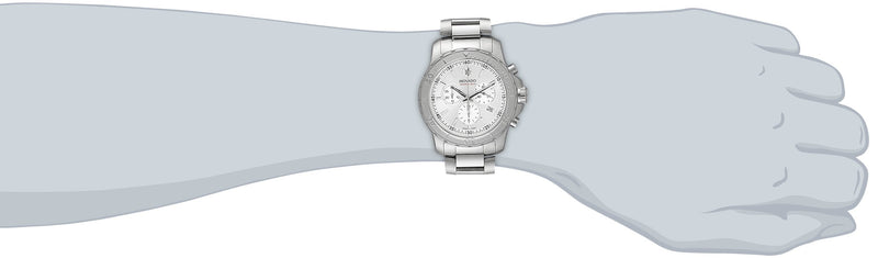 Shop Movado Series 800 Chronograph Silver Dial Silver Steel Strap Watch For Men - 2600111 in USA