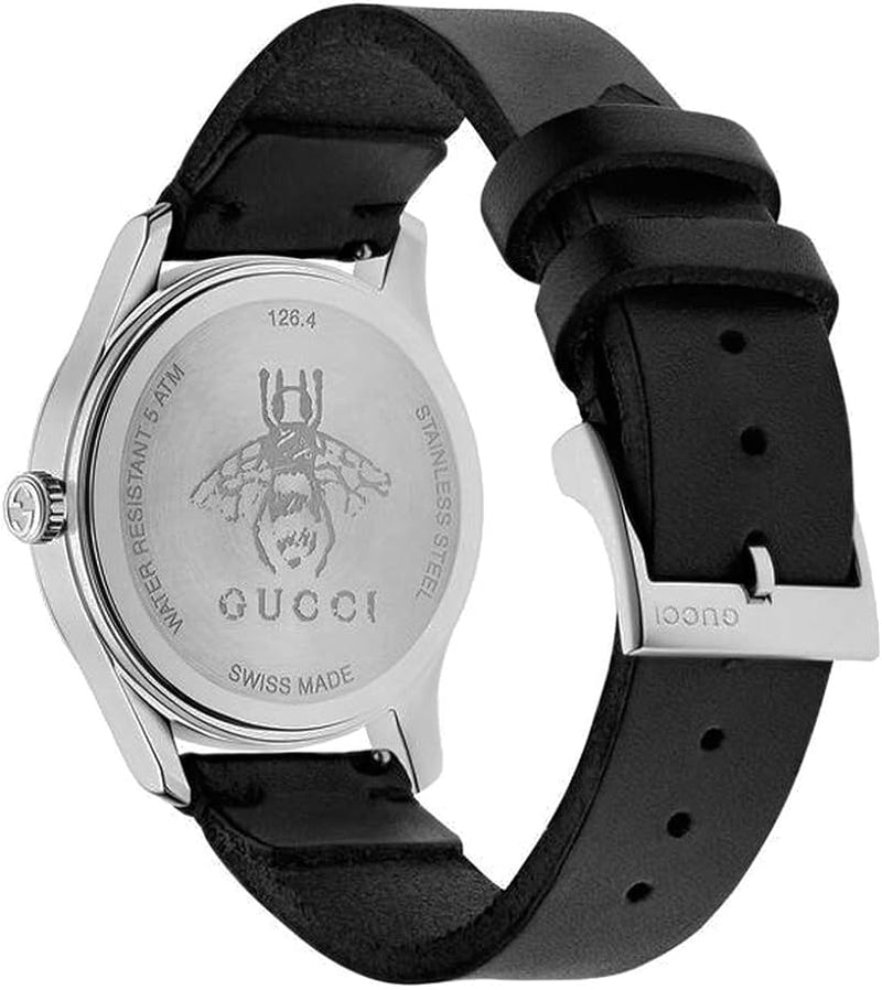Shop Gucci G Timeless Quartz Green & Red Dial Black Leather Strap Watch For Men - YA1264149 in USA