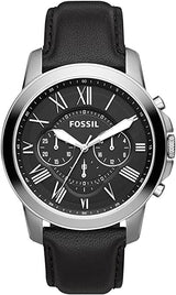 Fossil Grant Chronograph Black Dial Black Leather Strap Watch for Men - FS4812 Buy Now By Fossil