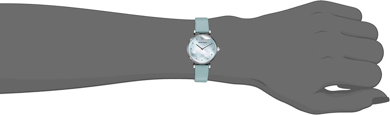 Emporio Armani Gianni T Bar Mother Of Pearl Blue Dial Blue Leather Strap Watch For Women - AR1959 Buy Now By Emporio Armani