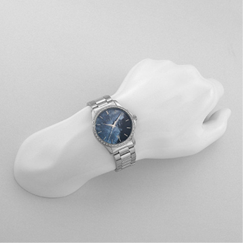 Shop Gucci G Timeless Diamonds Mother of Pearl Blue Dial Silver Steel Strap Unisex Watch - YA126458 in USA
