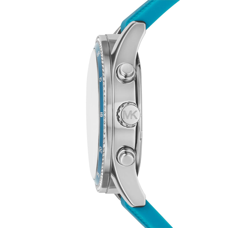 Michael Kors Hadyn Analog Silver Dial Blue Rubber Strap Watch for Women - MK7485 Buy Now By Michael Kors