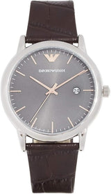 Emporio Armani Luigi Quartz Gray Dial Brown Leather Strap Watch For Men - AR1996 Buy Now By Emporio Armani