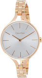 Calvin Klein Graphic Silver Dial Rose Gold Steel Strap Watch for Women - K7E23646