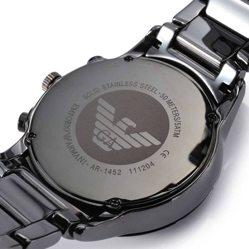 Emporio Armani Ceramica Chronograph Black Dial Black Strap Watch For Men - AR1452 Buy Now By Emporio Armani
