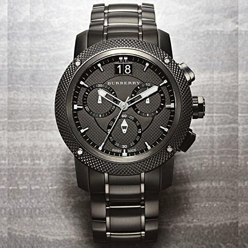 Shop Burberry Endurance Chronograph Quartz Black Dial Black Steel Strap Watch For Men - BU9801 in USA