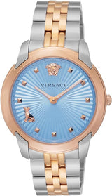 Versace Audrey Quartz Blue Dial Two Tone Steel Strap Watch for Women - VELR00619 Buy Now By Versace