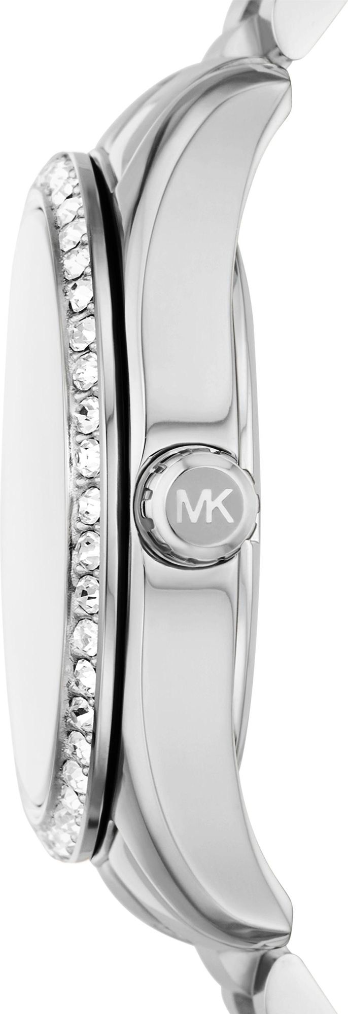 Michael Kors Lexington Lux Three Hand Mother of Pearl Silver Dial Silver Steel Strap Watch for Women - MK7445 Buy Now By Michael Kors