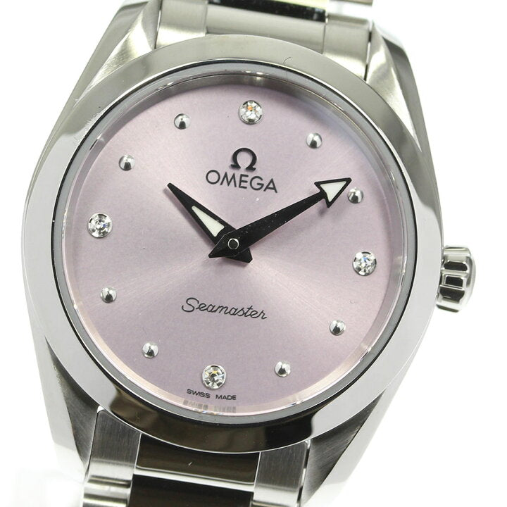 Shop Omega Seamaster Aqua Terra Quartz Purple Dial Silver Steel Strap Watch for Women - 220.10.28.60.60.001 in USA