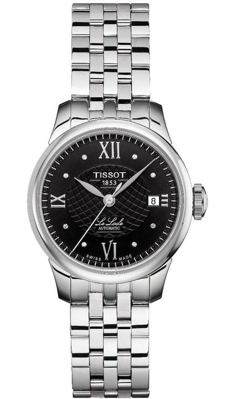 Tissot Le Locle Automatic Lady Black Dial Silver Steel Strap Watch For Women - T41.1.183.56