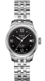 Tissot Le Locle Automatic Lady Black Dial Silver Steel Strap Watch For Women - T41.1.183.56