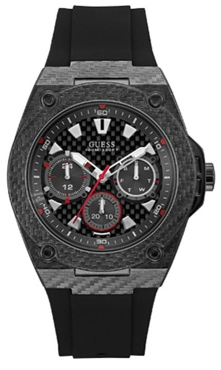 Shop Guess Legacy Black Dial Black Rubber Strap Watch For Men - W1048G2 in USA