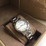 Burberry The City Diamonds Silver Dial Silver Steel Strap Watch for Women - BU9125 Buy Now By Burberry