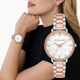 Michael Kors Pyper Quartz White Dial Two Tone Steel Strap Watch For Women - MK4667 Buy Now By Michael Kors