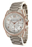 Michael Kors Blair Chronograph Silver Dial Silver Steel Strap Watch for Women - MK5459