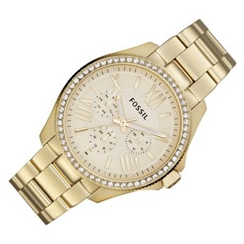 Fossil Cecile Chronograph Gold Dial Gold Steel Strap Watch for Women - AM4482 Buy Now By Fossil