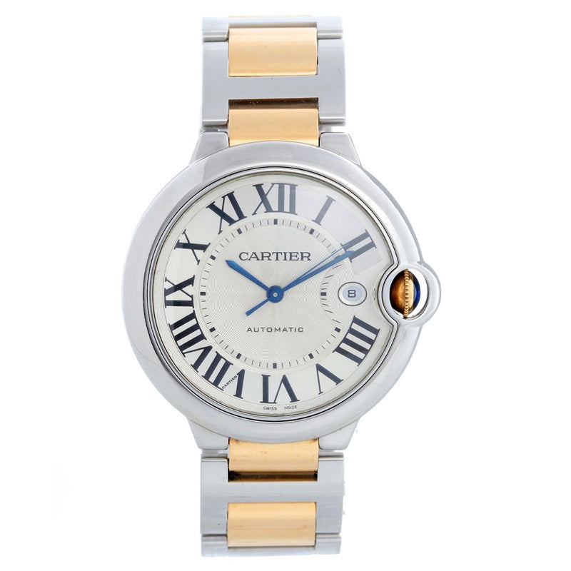 Cartier Ballon Bleu De Cartier Silver Dial Two Tone Steel Strap Watch for Men - W2BB0031