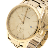 Shop Burberry The Classic Gold Dial Gold Steel Strap Watch for Men - BU10006 in USA