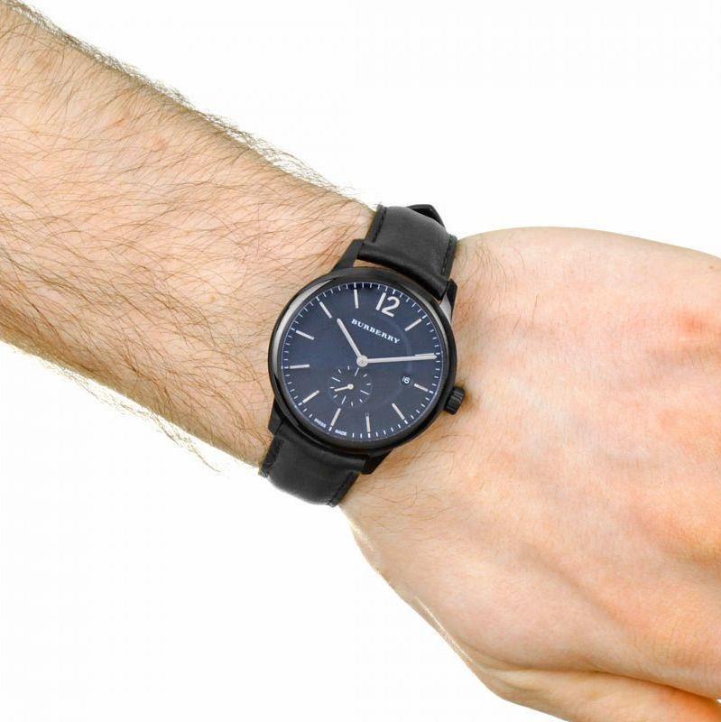 Shop Burberry The Classic Black Dial Black Leather Strap Watch for Men - BU10003 in USA