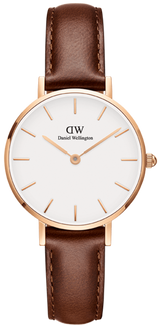 Daniel Wellington Classic Petite York White Dial Brown Leather Strap Watch For Women - DW00100176 Buy Now By Daniel Wellington