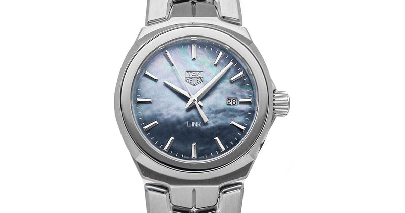 Shop Tag Heuer Link Quartz Mother of Pearl Dial Silver Steel Strap Watch for Women - WBC1311.BA0600 in USA