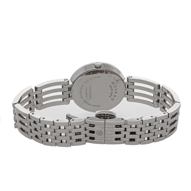Movado Esperanza 63 Diamonds Black Dial Silver Steel Strap Watch For Women - 0607052 Buy Now By Movado