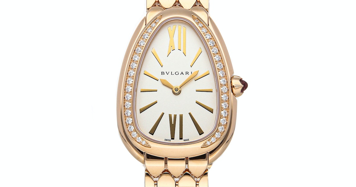 Bvlgari Serpenti Seduttori Diamonds Silver Dial Rose Gold Steel Strap Watch for Women - SERPENTI103146