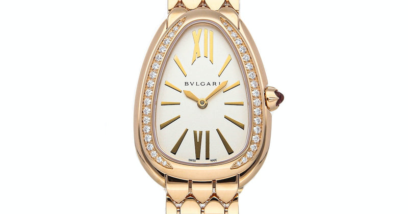 Bvlgari Serpenti Seduttori Diamonds Silver Dial Rose Gold Steel Strap Watch for Women - SERPENTI103146
