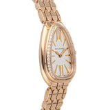 Bvlgari Serpenti Seduttori Diamonds Silver Dial Rose Gold Steel Strap Watch for Women - SERPENTI103146